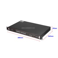 Gigabit PoE Switch 16 Port + 2GE + 2 SFP Uplink (Rack)