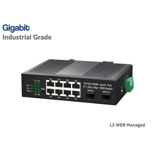 L2 Managed Gigabit Industrial Switch 8 Port + 2 SFP Uplink