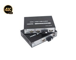 HDMI To Fiber Extender 4K + USB 20KM (Loop Out)