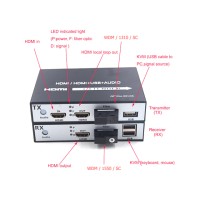 HDMI To Fiber Converter 1080p + USB 20KM (Loop Out)