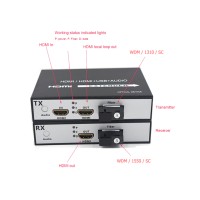 HDMI To Fiber Converter 1080p 20KM (Loop Out)