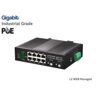 Managed L2 Gigabit Industrial PoE Switch 8 Port + 2SC Uplink