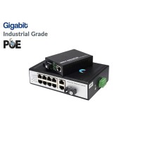 Gigabit Industrial Fiber PoE Switch 1X8 Port 20KM