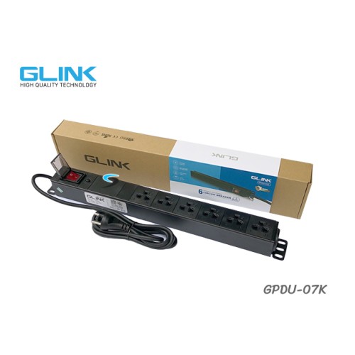 ปลั๊กไฟรางสำหรับตู้แร็ค 6 ช่อง GLINK รุ่น GPDU-07K