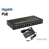 Gigabit PoE Switch 12 Port + 2 LAN GE Uplink