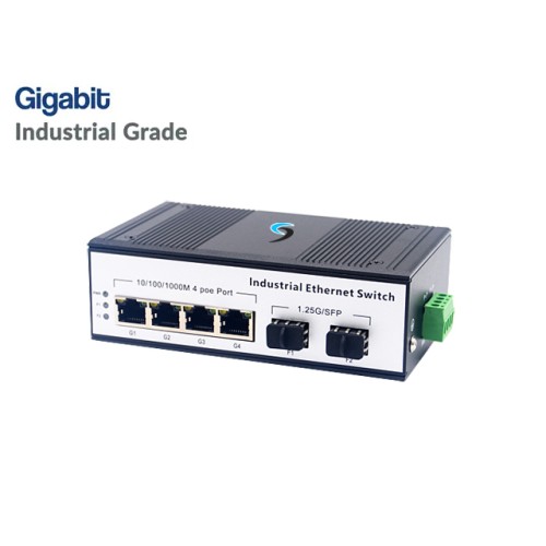 Gigabit Industrial Switch 4 Port + 2 SFP Uplink