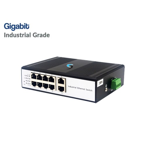 Gigabit Industrial Switch 8 Port + 2 LAN GE Uplink