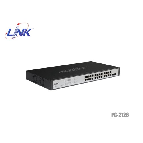 Gigabit Switch 24 Port + 2 SFP LINK รุ่น PG-2126