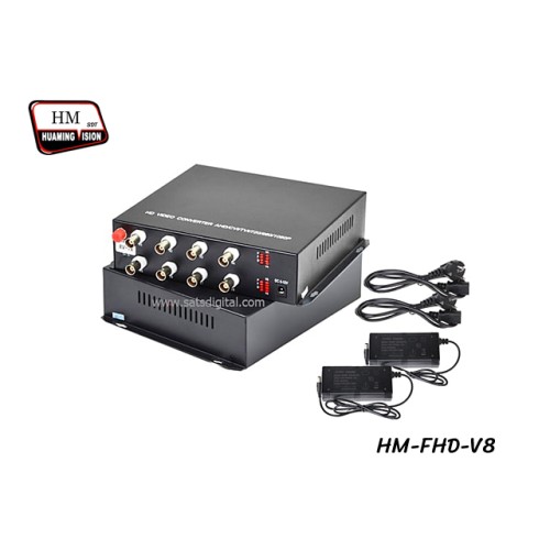 Fiber Optic Video Converter 8 Channel 1080p